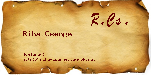 Riha Csenge névjegykártya